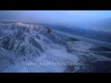 View of Ladakh mountains from aeroplane's window