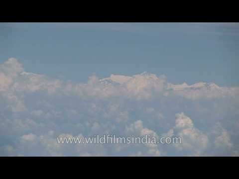 Aerial view on clouds field from airplane