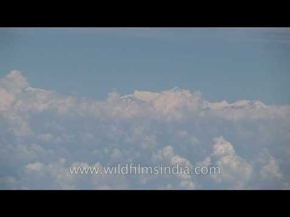 Aerial view on clouds field from airplane