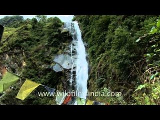 Beautiful waterfall near Lachung village, Sikkim