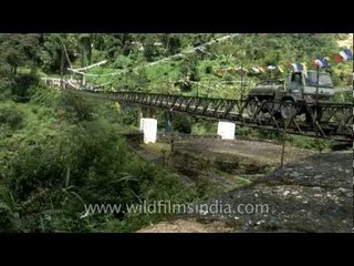 Highest bridge in the world? Indian military trucks crossing it!