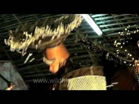 Adi tribes performing the tapu war dance on river festival, Arunachal Pradesh