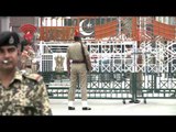 Gate opening during the flag down ceremony at Wagah border