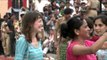 Foreigners dancing with Indians at Wagah Border