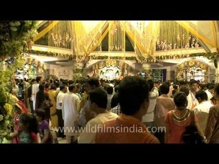 Holy man or Guru's statue at the Iskcon temple, Delhi