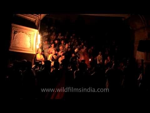 Celebrating Krishna Janmashtami in the evening at Vrindavan