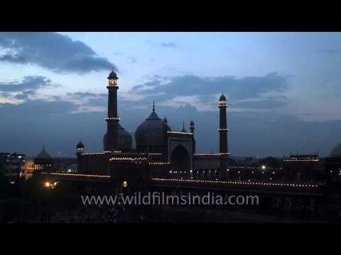Jama Masjid on the night of the 66th Independence Day of India - 15th August 2012
