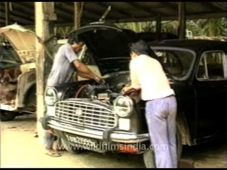 Repairing an Ambassador car in India: a bit of nostalgia from the 1970's