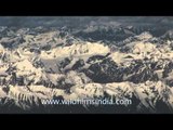 Aerial view of snow covered Himalayan mountains