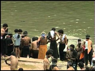 Believers of Lord Ayappan in full spirit at the temple!