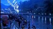 Pilgrims gather to bathe in the River pampa in Sabarimala
