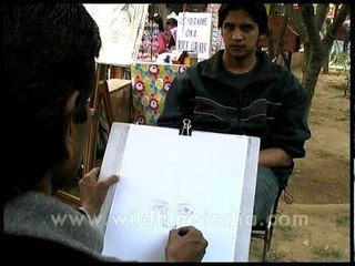 On the spot sketching at Delhi Haat
