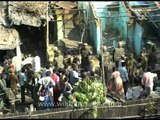 Cramped dwellings in a Delhi slum