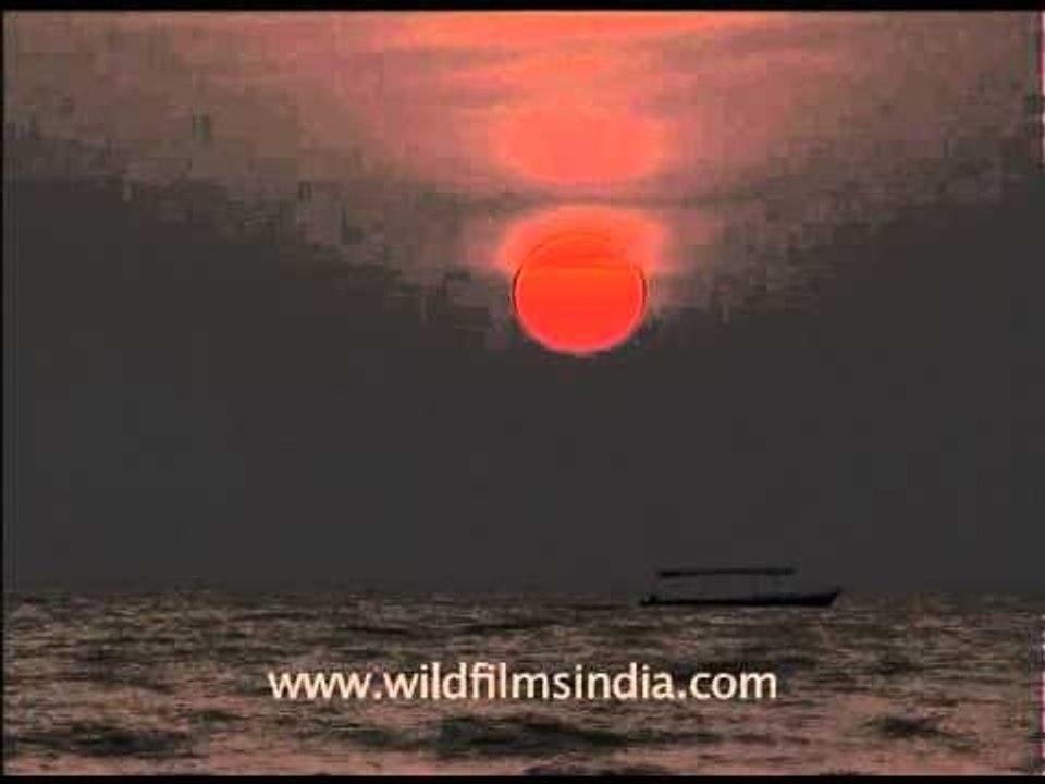 Arabian sea sunset on a Goa beach