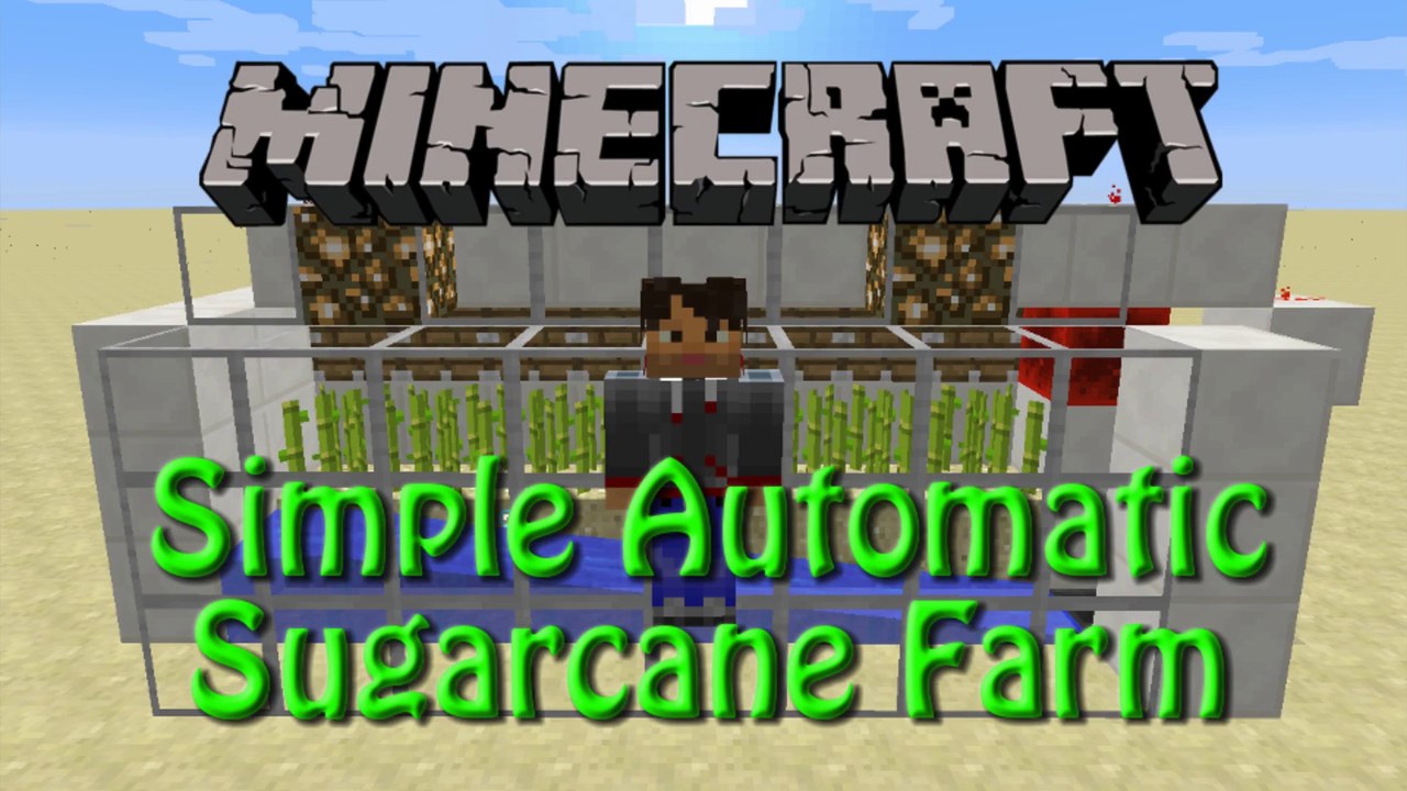 Minecraft: How to build a Fully Automatic Sugarcane Farm, Tutorial for 20.20,  simple, compact