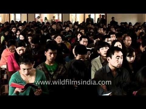 Congregation at Chakhesang babtist church, Kohima