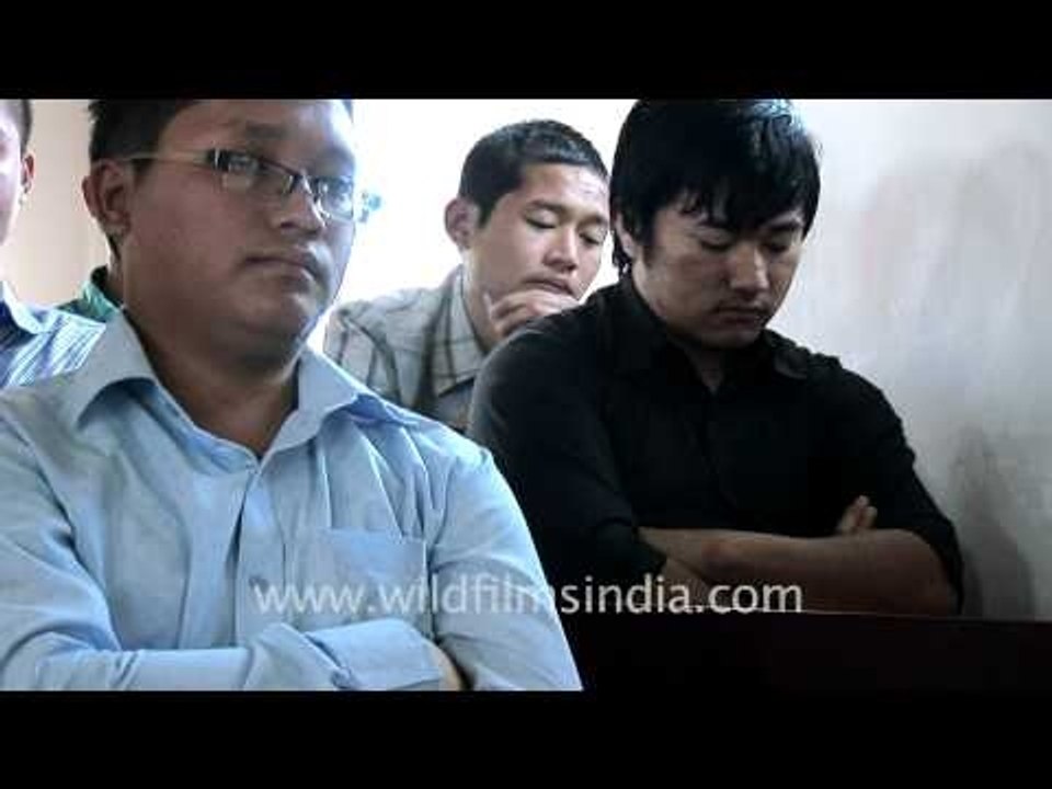 Church members of Chatlang Presbyterian Aizawl having a prayer session