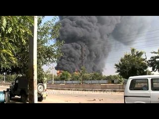 Oil fire smoke billowing in Jaipur