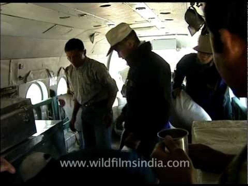 Loading trekking equipments and supplies