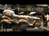 Hand pulled cart in Khari Baoli Market