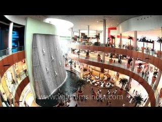 Artificial waterfall inside Dubai Mall