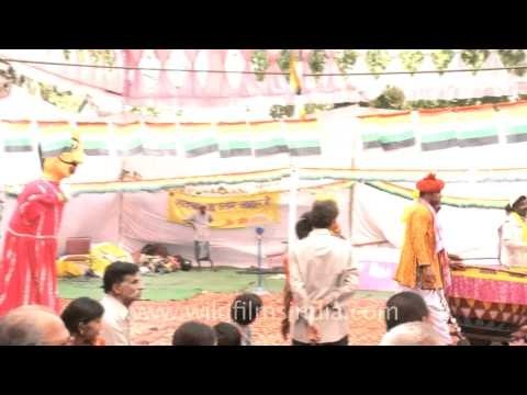 A band of musicians and dancers, Mahavir Jayanti