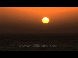 Sun dips in Beyt Dwarka waters, Gujarat