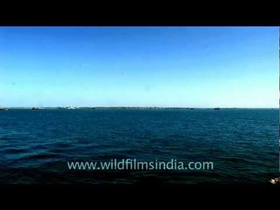 The submerged city of Dwarka from the shore
