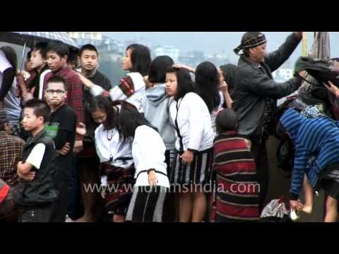 Young Mizo crowd during Chapchar kut, Aizawl