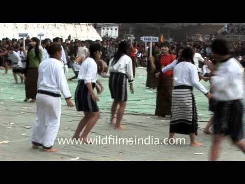 Mizo lads playing 'Inbuan' traditional wrestling of the Mizo tribe