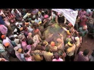 Holi played using sticks!