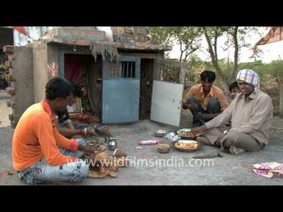 Lamps made out of chappati, Gujarat