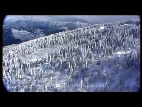 Instructors talk about avalanche risk while skiing in Himalayas