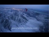 Flying over the frozen Zanskar range, to Leh in Ladakh!