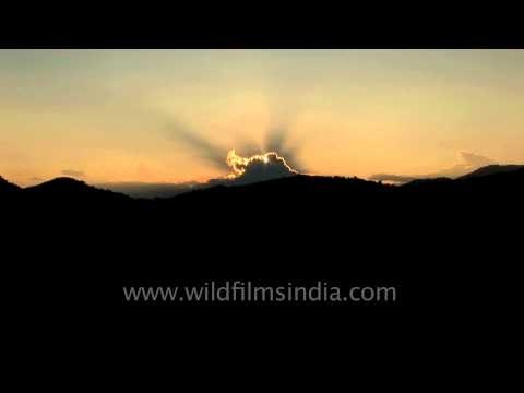 Sunset timelapse with rotation of light in Ziro, Arunachal Pradesh