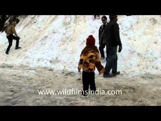 Playing with snowballs, Arunachal Pradesh