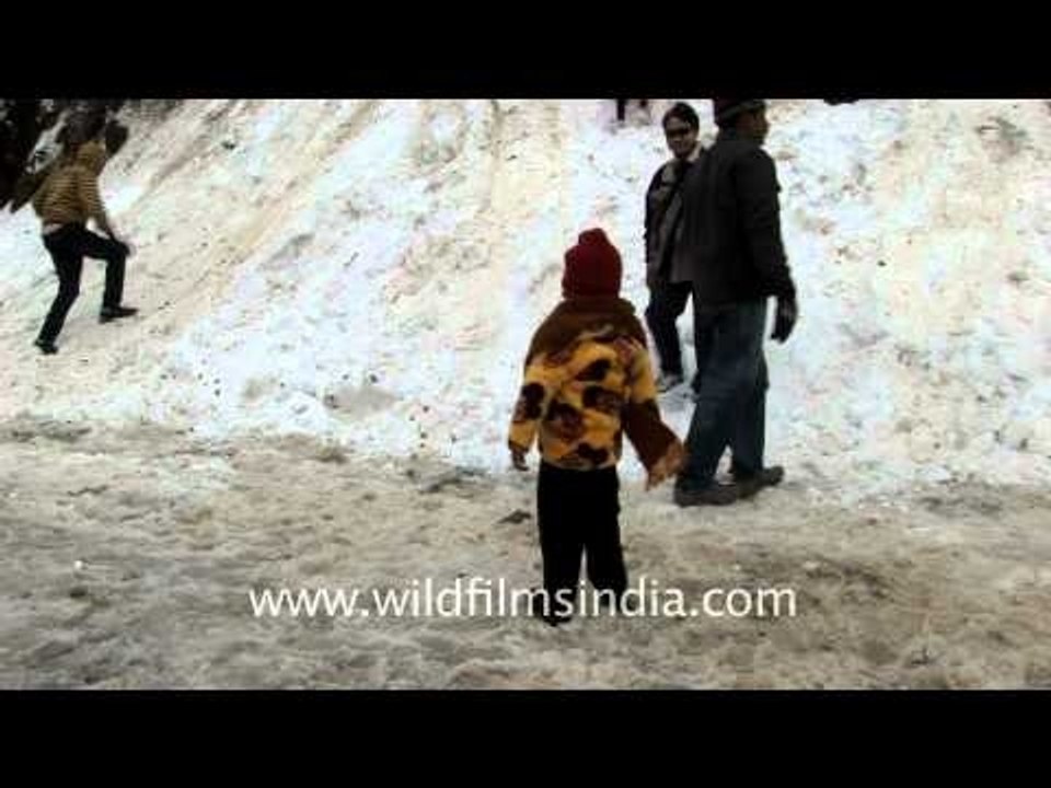 Playing with snowballs, Arunachal Pradesh