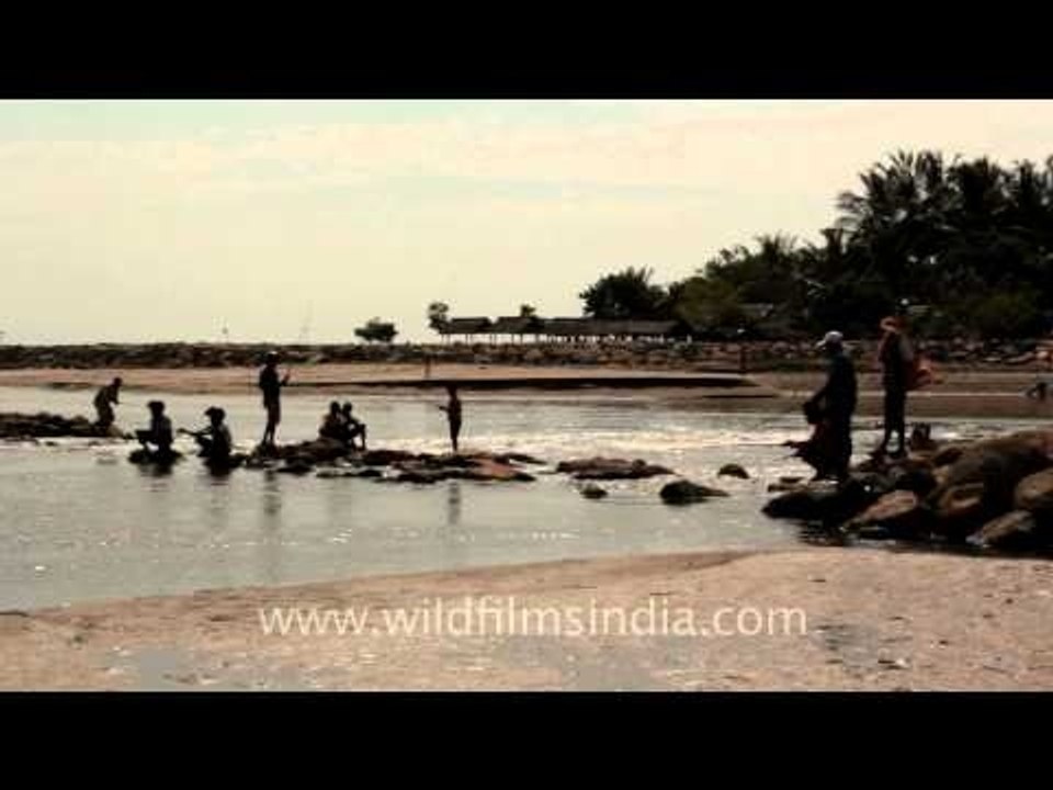 Fishermen at work, Sumatra, Indonesia