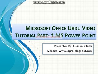 Introduction to MS Power Point