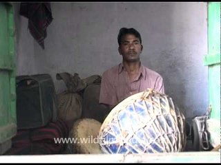 Drummer playing music, Pushkar