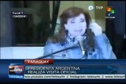 Cristina Fernández llega a Paraguay para visita oficial