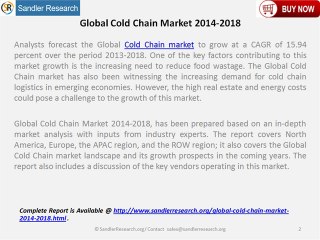 Global Cold Chain Market 2014-2018