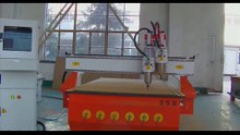 Dual heads pneumatic auto tool change cnc rouer machine,MDF engraving cutting working video