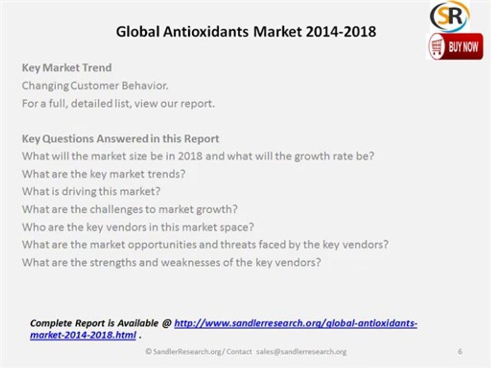 Global Antioxidants Market 2014-2018