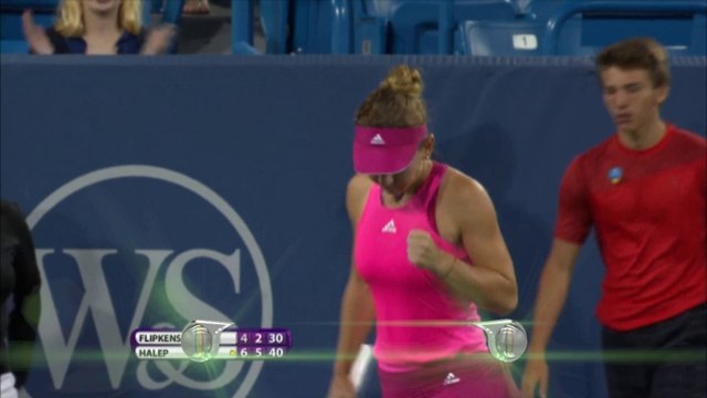 WTA Cincinnati: Halep bt Flipkens (6-4 6-2)