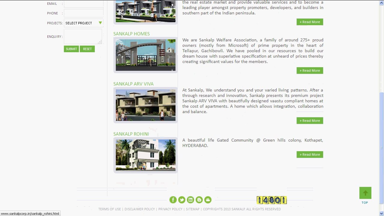 Sankalp Works - Sankalp have a Ongoing, Completed, Upcoming Real Estate Projects Hyderabad India