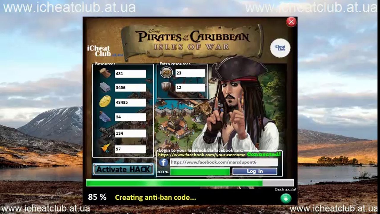 Pirates des Caraïbes: Isles of War (générateur de ressources) Lubmer, fer à repasser, d'or