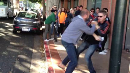 Customer Drops New iPhone 6 (Fight and Breaks!)