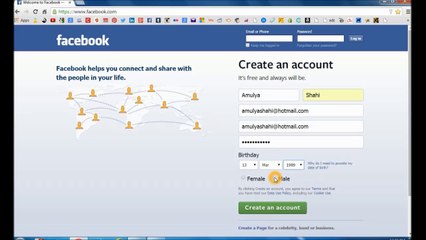 How to create Facebook account (OCT-12-2014)