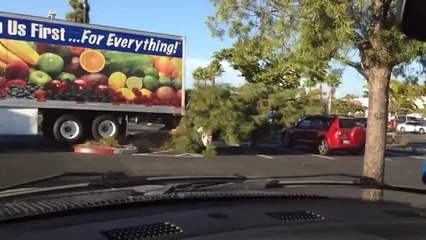 Wrong turn into a small parking